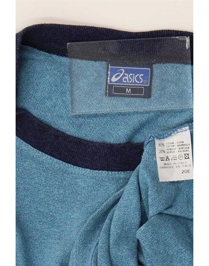 Asics Mens T-Shirt Top Medium Blue Flecked Cotton