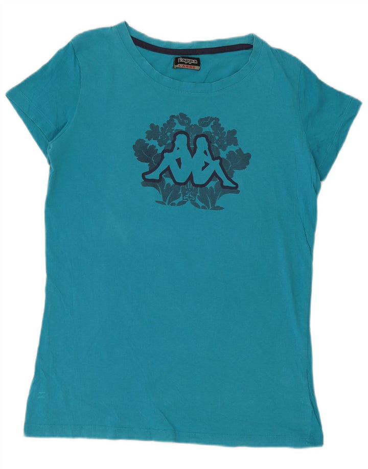 Kappa Womens Graphic T-Shirt Top UK 14 Large Blue