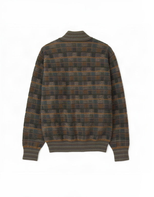 Vintage Mens Reversible Cardigan Sweater IT 52 Large Multicoloured Mohair