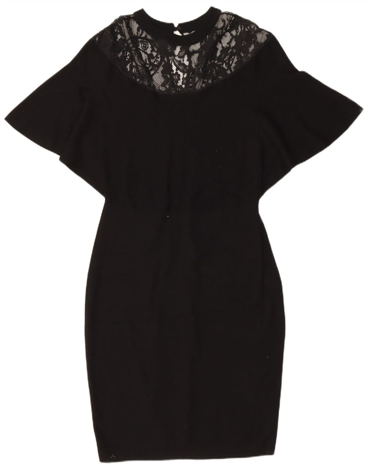 Coast Womens Batwing Bodycon Dress UK 14 Large Black Viscose