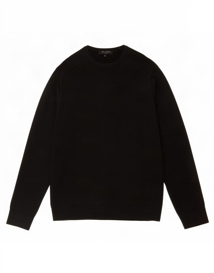 Ted Baker Mens Crew Neck Jumper Sweater Size 3 Medium Black