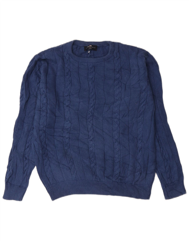 Marks & Spencer Mens Blue Harbour Crew Neck Jumper Sweater Small Navy Blue