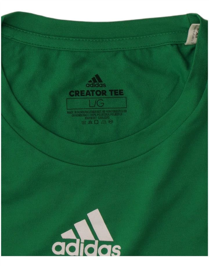 ADIDAS Womens Climalite T-Shirt Top UK 16 Large Green Polyester