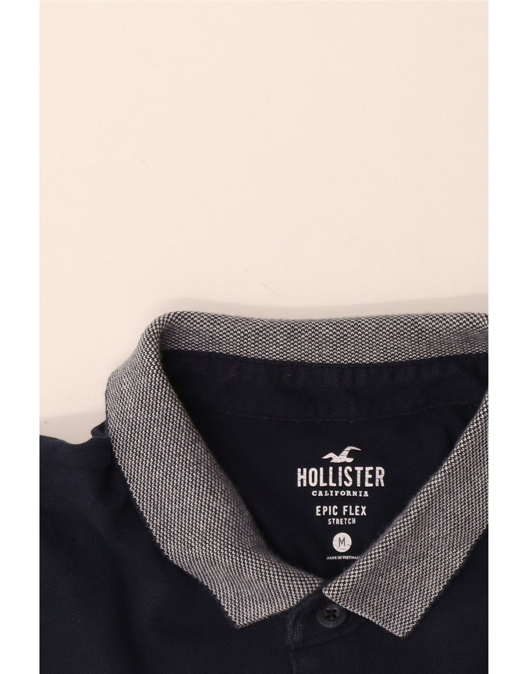 Hollister Mens Rugby Polo Shirt Medium Navy Blue
