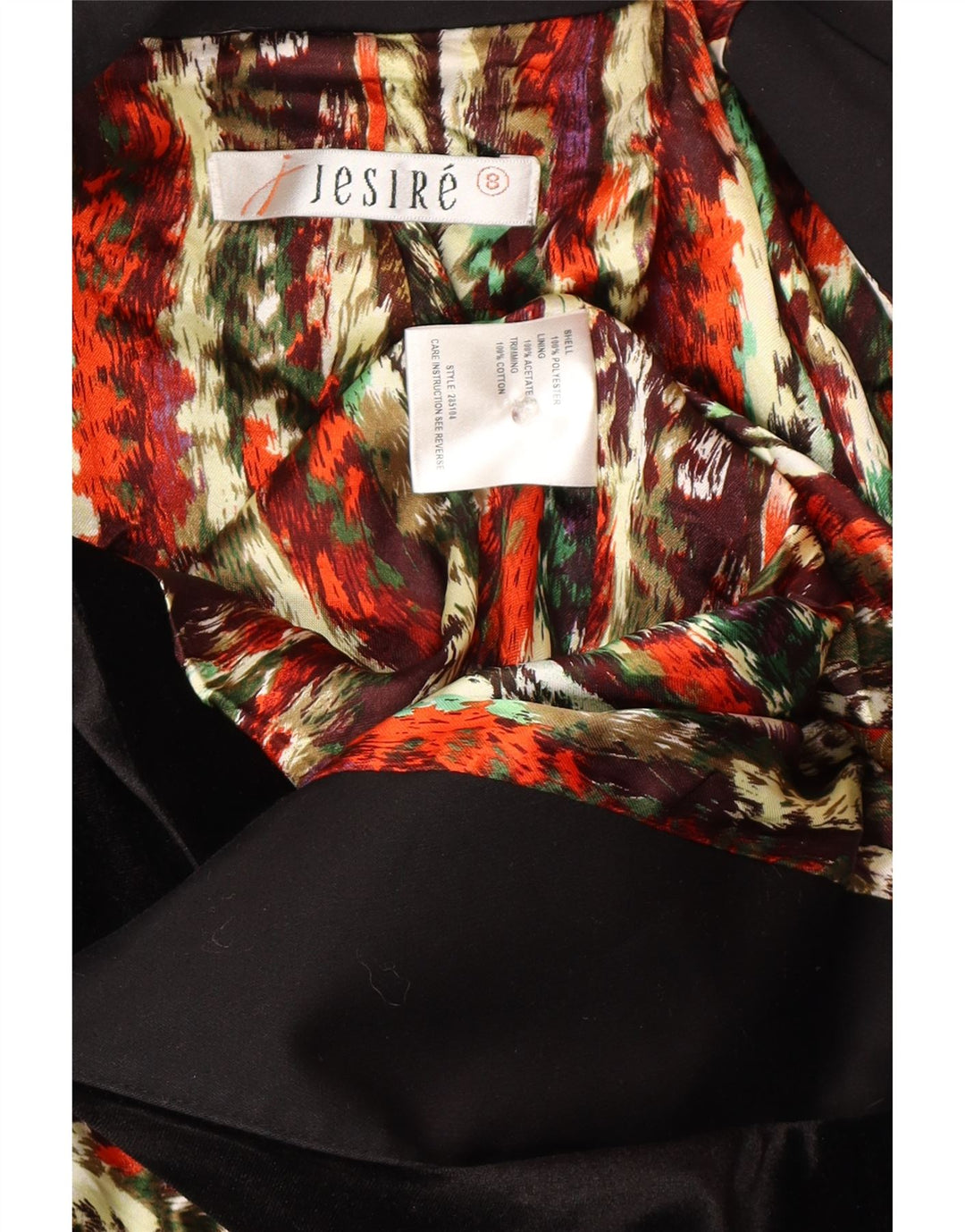 Jesire Womens Double Breasted Blazer Jacket UK 8 Small  Black Polyester