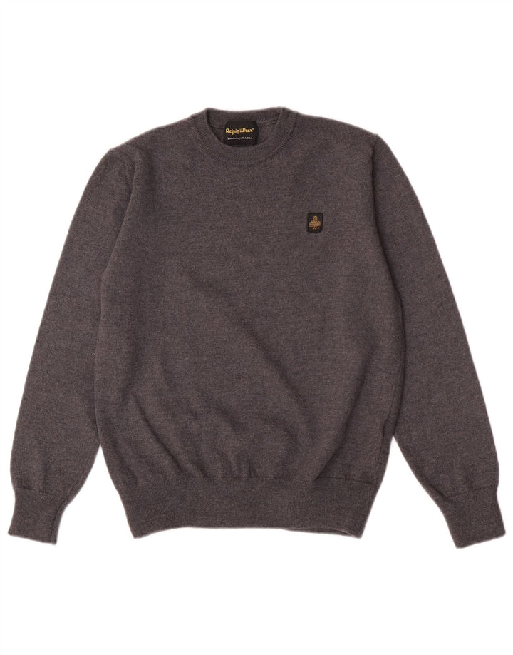 Refrigiwear Boys Crew Neck Jumper Sweater 11-12 Years Medium Grey Wool