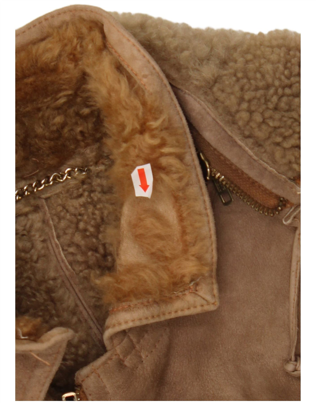 SHEARLING Womens Hooded Shearling Coat IT 48 XL Brown