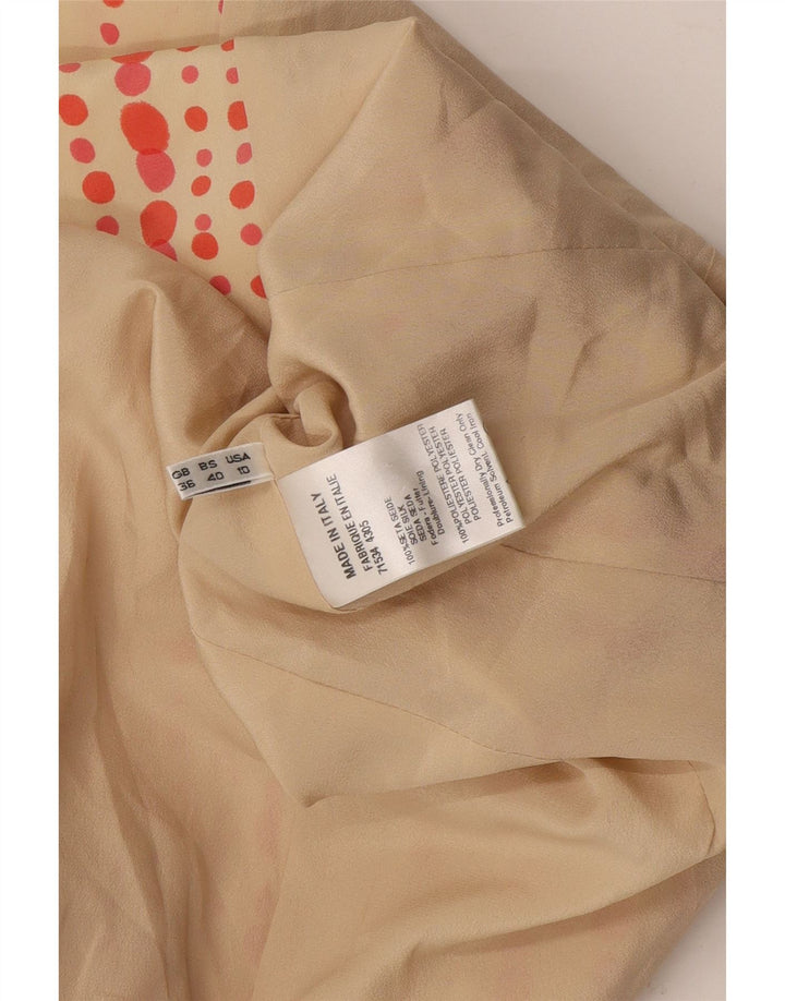 Vintage Womens 3/4 Sleeve 3 Button Blazer Jacket US 10 Large Beige Spotted
