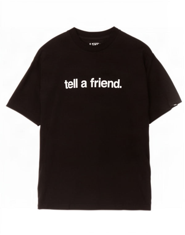 Vans Mens Loose Fit Graphic T-Shirt Top Small Black Cotton