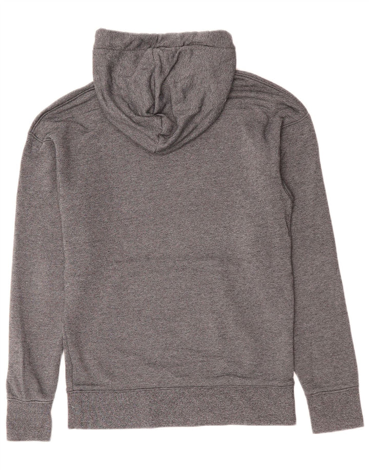 NIKE Womens Hoodie Jumper UK 12 Medium Grey Cotton