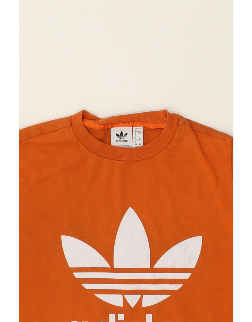 ADIDAS Womens Graphic T-Shirt Top UK 8 Small  Orange Cotton | Vintage Adidas | Thrift | Second-Hand Adidas | Used Clothing | Messina Hembry 