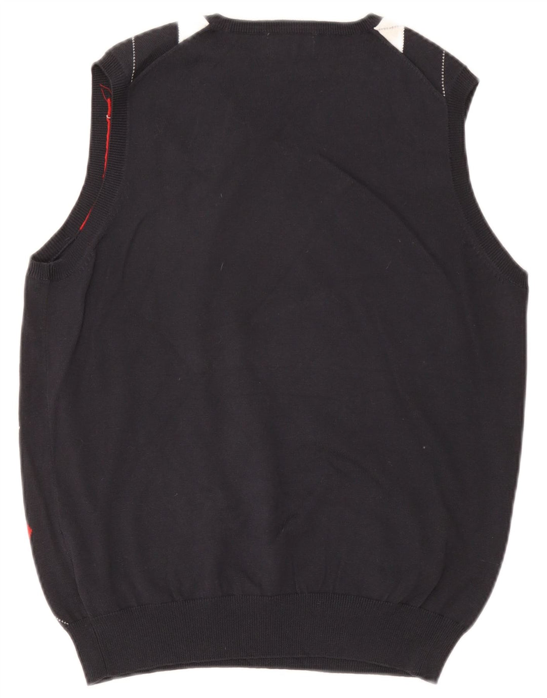 Kappa Mens Vest Tank Top UK 14 Medium Navy Blue Argyle/Diamond Cotton