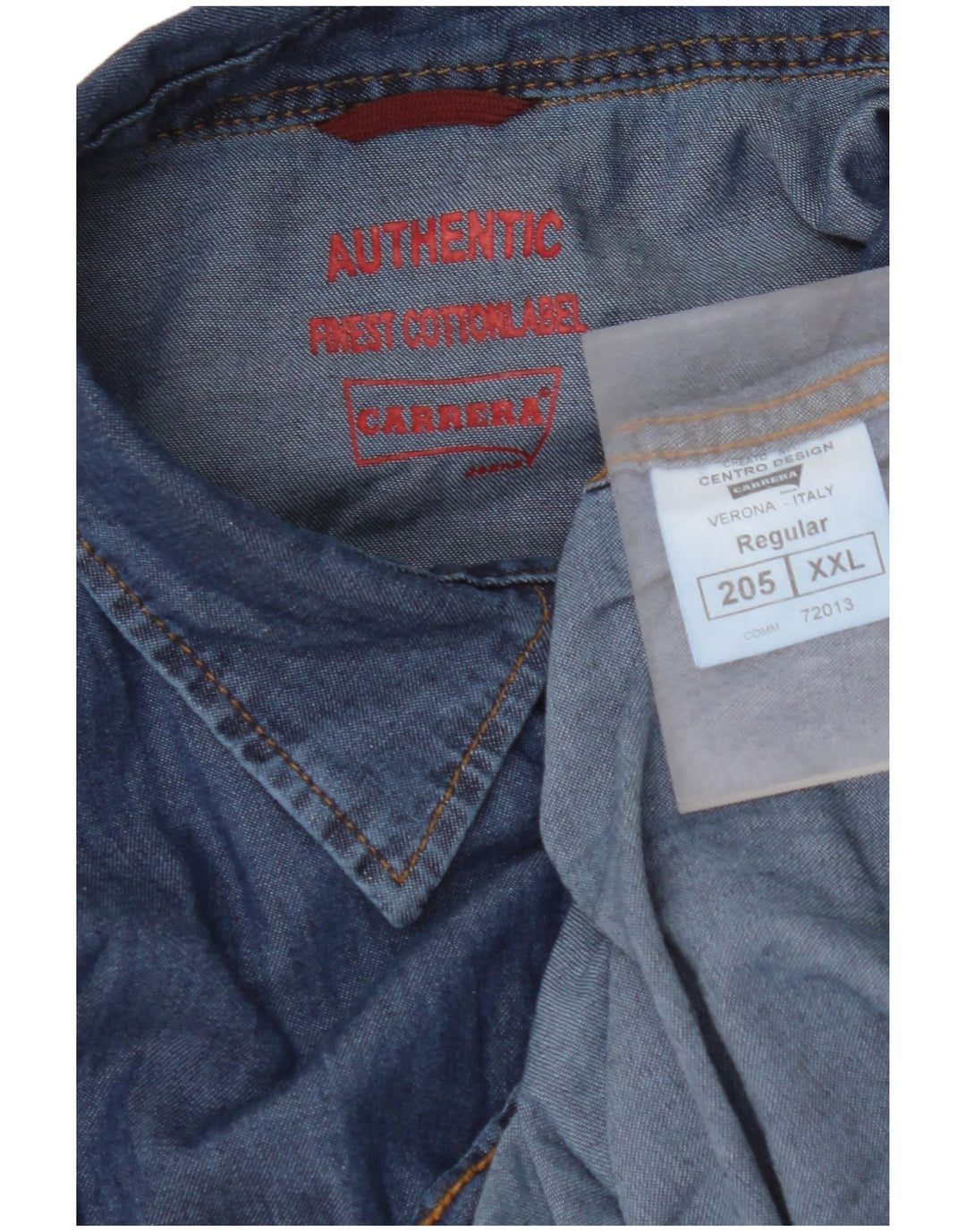 CARRERA Mens VERONA Denim Shirt 2XL Blue Cotton