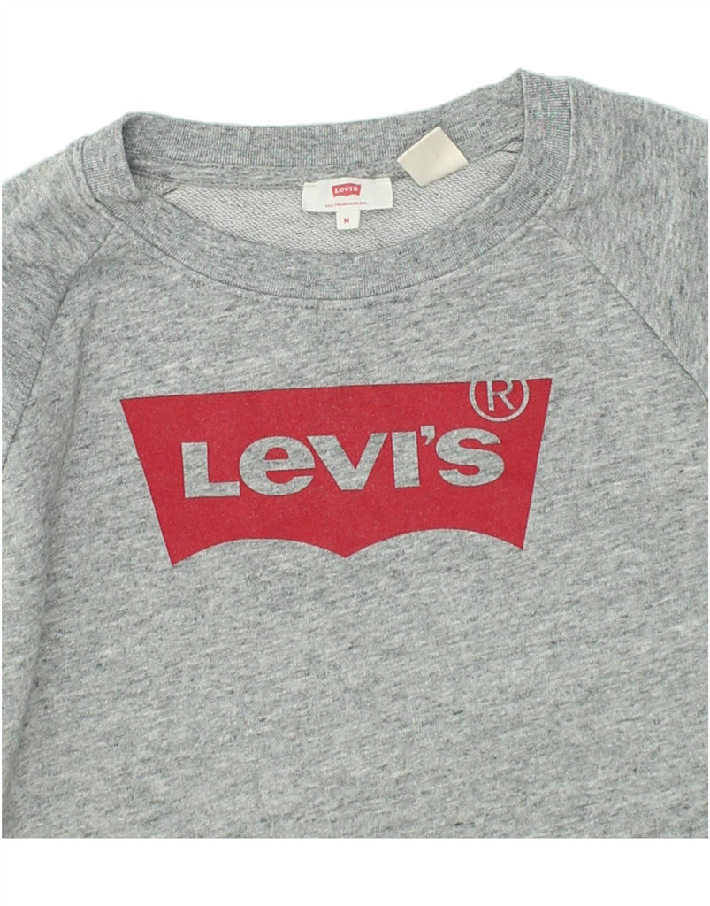 LEVI'S Womens Loose Fit Graphic Sweatshirt Jumper UK 14 Medium Grey | Vintage Levi's | Thrift | Second-Hand Levi's | Used Clothing | Messina Hembry 