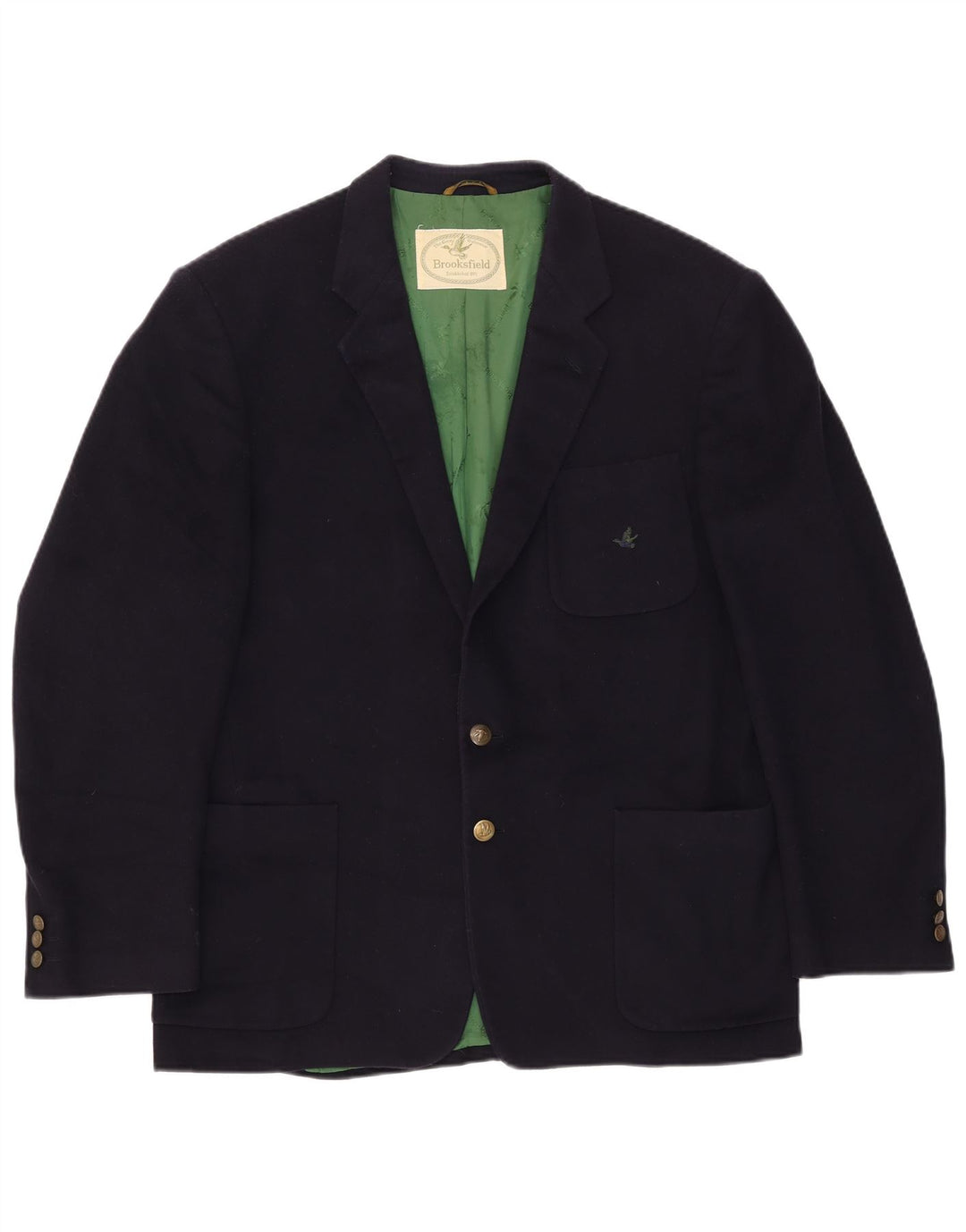 Brooksfield Mens 2 Button Blazer Jacket UK 38 Medium Navy Blue