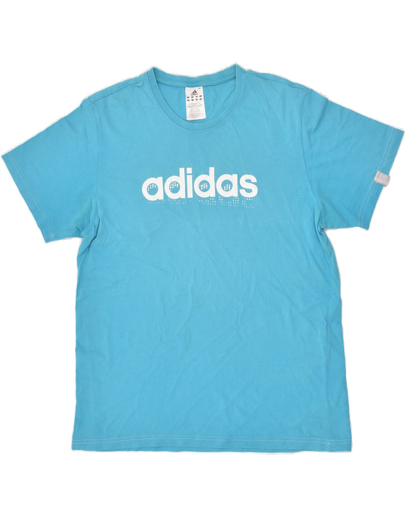 ADIDAS Mens Graphic T-Shirt Top Large Blue Cotton | Vintage Adidas | Thrift | Second-Hand Adidas | Used Clothing | Messina Hembry 