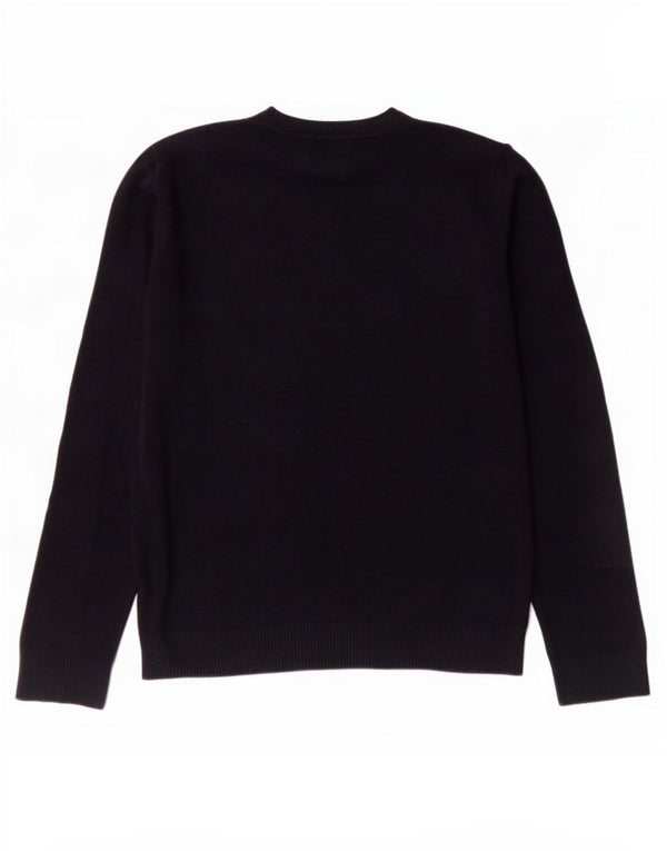 Abercrombie & Fitch Mens V-Neck Jumper Sweater Medium Navy Blue Cotton