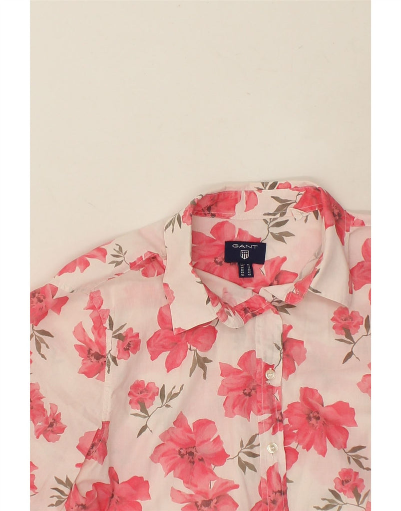 GANT Womens Shirt UK 14 Large Pink Floral Cotton | Vintage Gant | Thrift | Second-Hand Gant | Used Clothing | Messina Hembry 