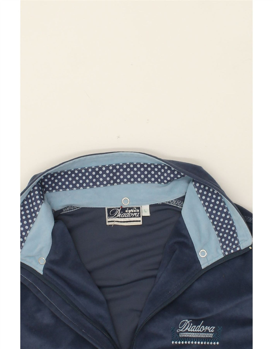 DIADORA Mens Tracksuit Top Jacket Large Navy Blue Vintage Diadora and Second-Hand Diadora from Messina Hembry 