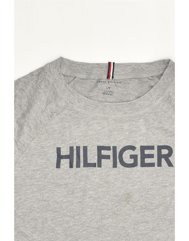 TOMMY HILFIGER Womens Graphic Sweatshirt Jumper UK 16 Large Grey | Vintage Tommy Hilfiger | Thrift | Second-Hand Tommy Hilfiger | Used Clothing | Messina Hembry 