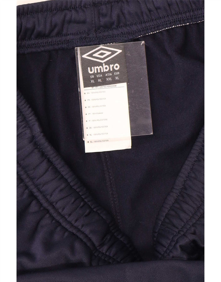 Umbro Mens Graphic Tracksuit Trousers Joggers XL Navy Blue Polyester