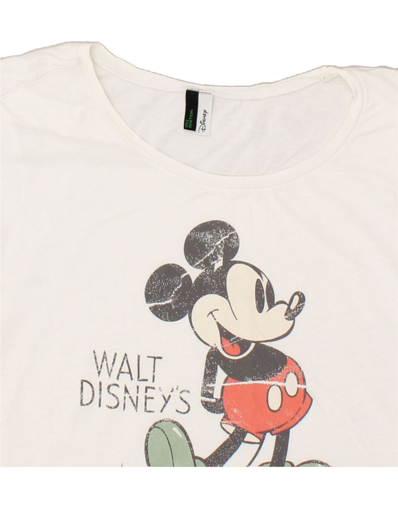 BENETTON Womens Mickey Mouse Graphic T-Shirt Top UK 14 Large White | Vintage Benetton | Thrift | Second-Hand Benetton | Used Clothing | Messina Hembry 