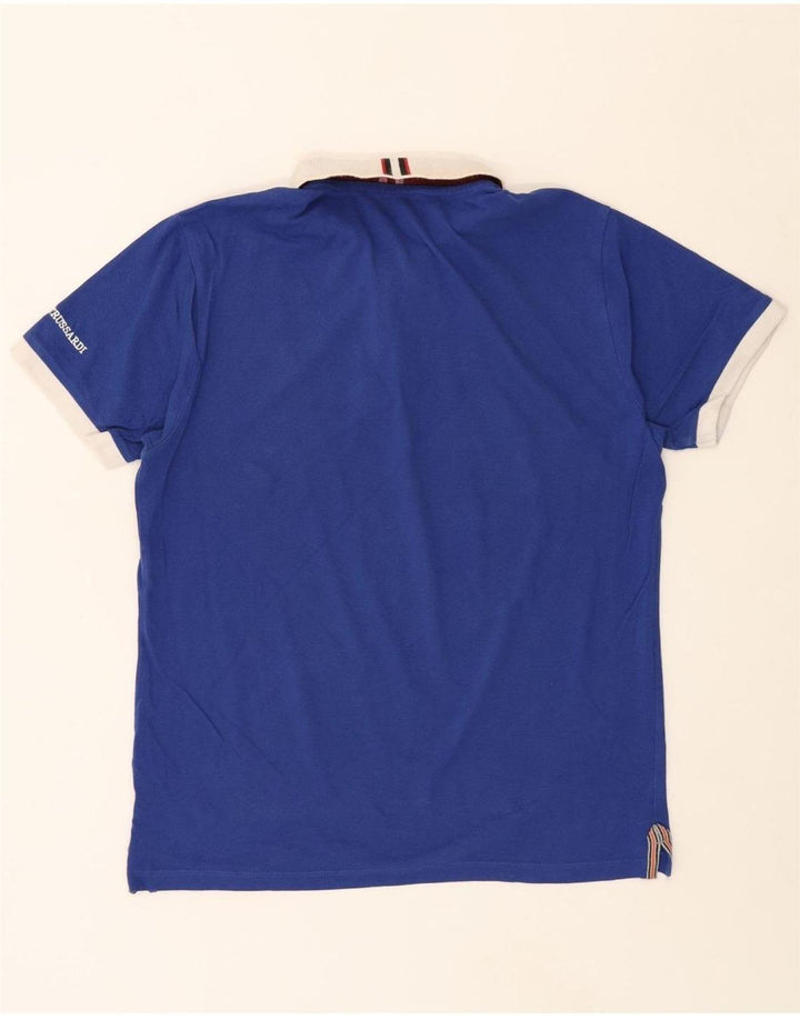 TRUSSARDI Mens Polo Shirt XL Blue Vintage Trussardi and Second-Hand Trussardi from Messina Hembry 