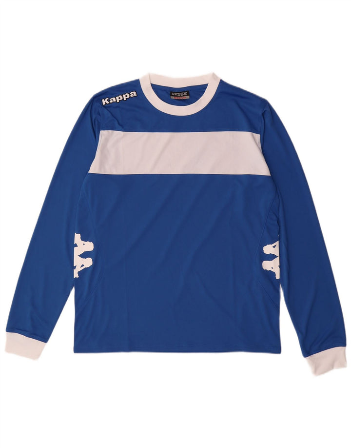 Kappa Mens Graphic Top Long Sleeve Medium Blue Colourblock Polyester