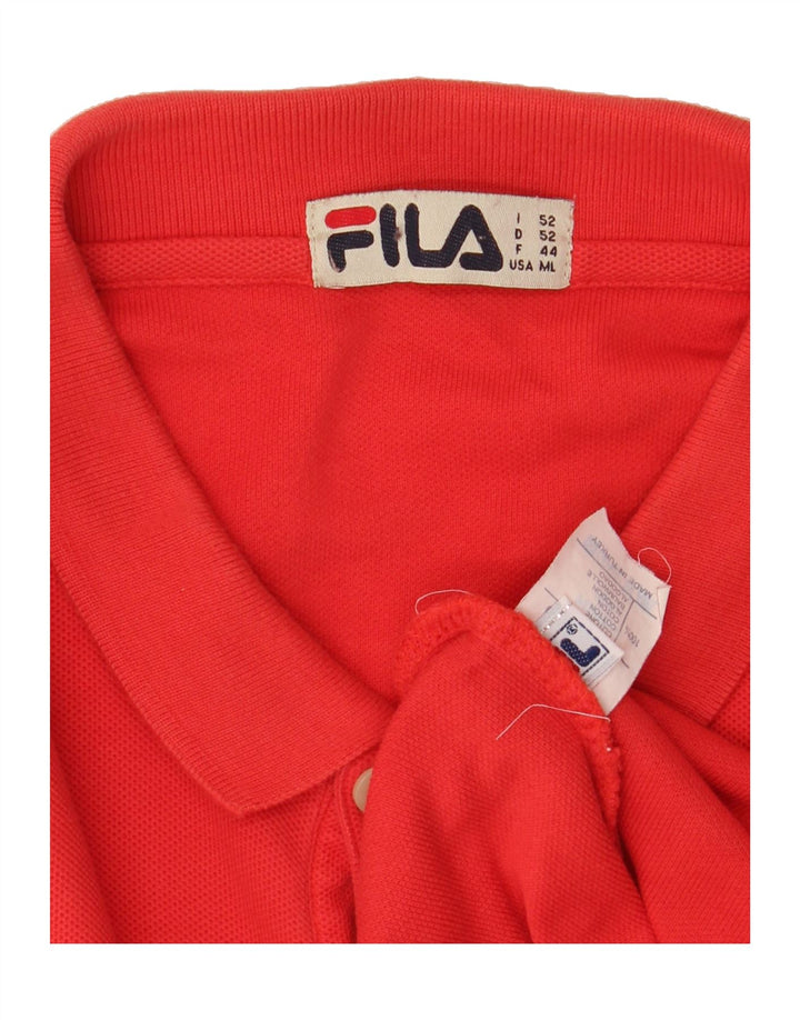 FILA Mens Polo Shirt Medium Red Cotton Vintage Fila and Second-Hand Fila from Messina Hembry 