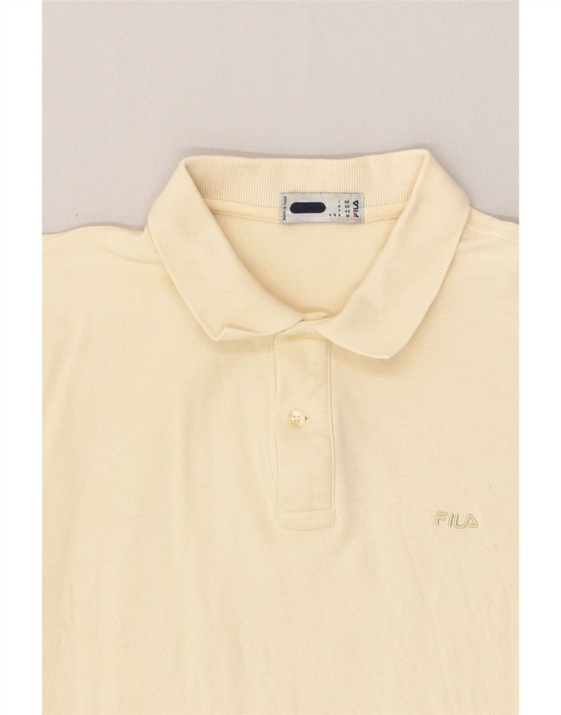 FILA Mens Polo Shirt IT 50 Medium Beige | Vintage Fila | Thrift | Second-Hand Fila | Used Clothing | Messina Hembry 