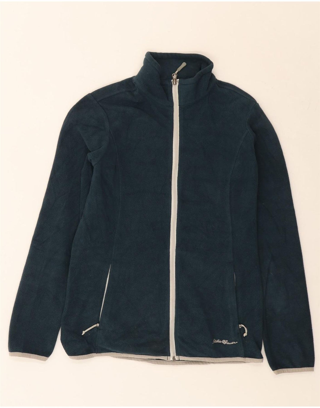 Eddie Bauer Womens Fleece Jacket UK 12 Medium Navy Blue Polyester