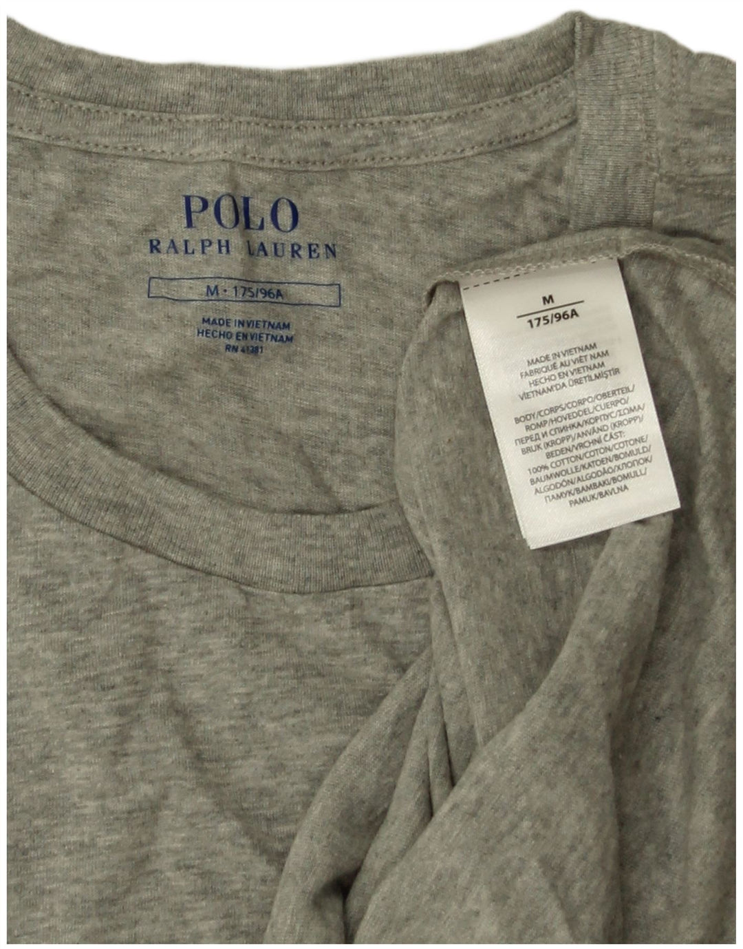 Polo Ralph Lauren Mens T-Shirt Top Medium Grey Cotton