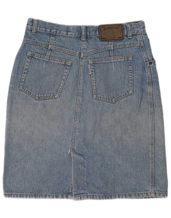 Vintage Womens Denim Skirt W31 Medium Blue Cotton