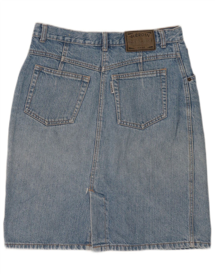 Vintage Womens Denim Skirt W31 Medium Blue Cotton