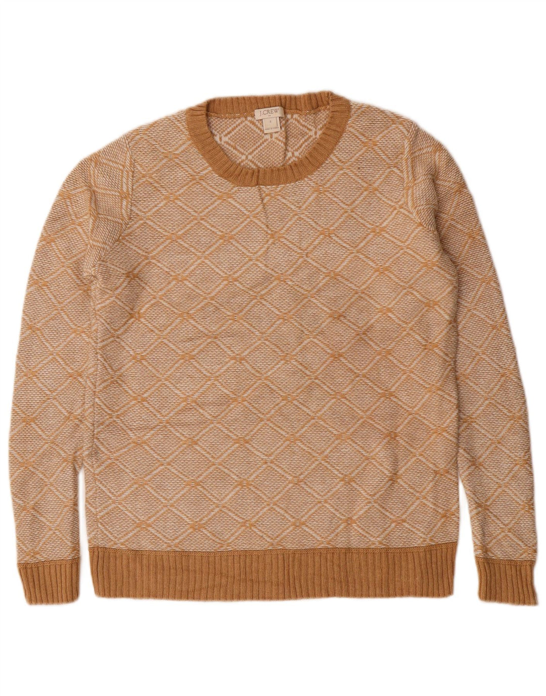 J. Crew Womens Boat Neck Jumper Sweater UK 10 Small Beige Viscose