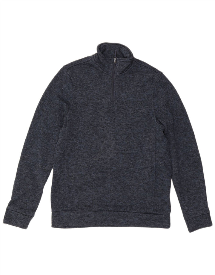 Mountain Warehouse Mens Zip Neck Sweatshirt Jumper Small Navy Blue Flecked
