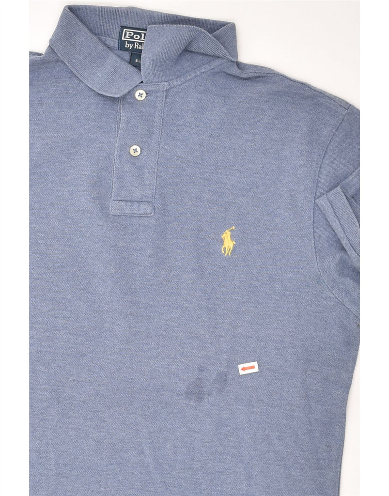 POLO RALPH LAUREN Mens Slim Fit Polo Shirt Medium Blue Cotton | Vintage Polo Ralph Lauren | Thrift | Second-Hand Polo Ralph Lauren | Used Clothing | Messina Hembry 