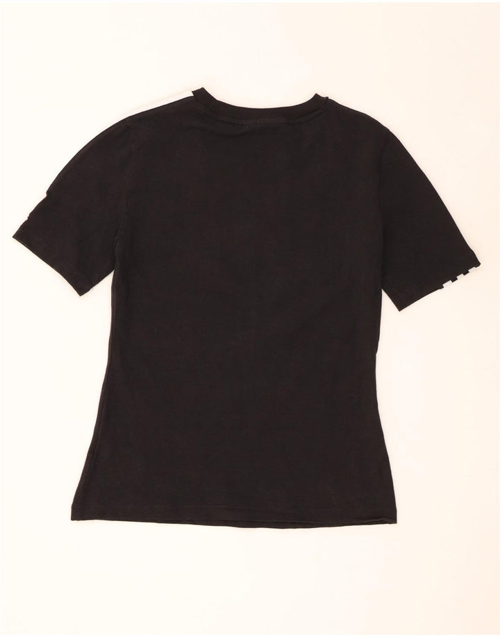 Adidas Womens T-Shirt Top UK 14 Medium Black Cotton