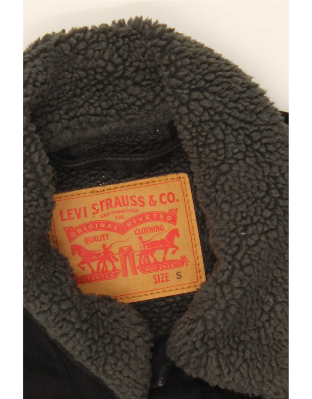 Levi's Mens Denim Sherpa Jacket UK 36 Small Black Cotton