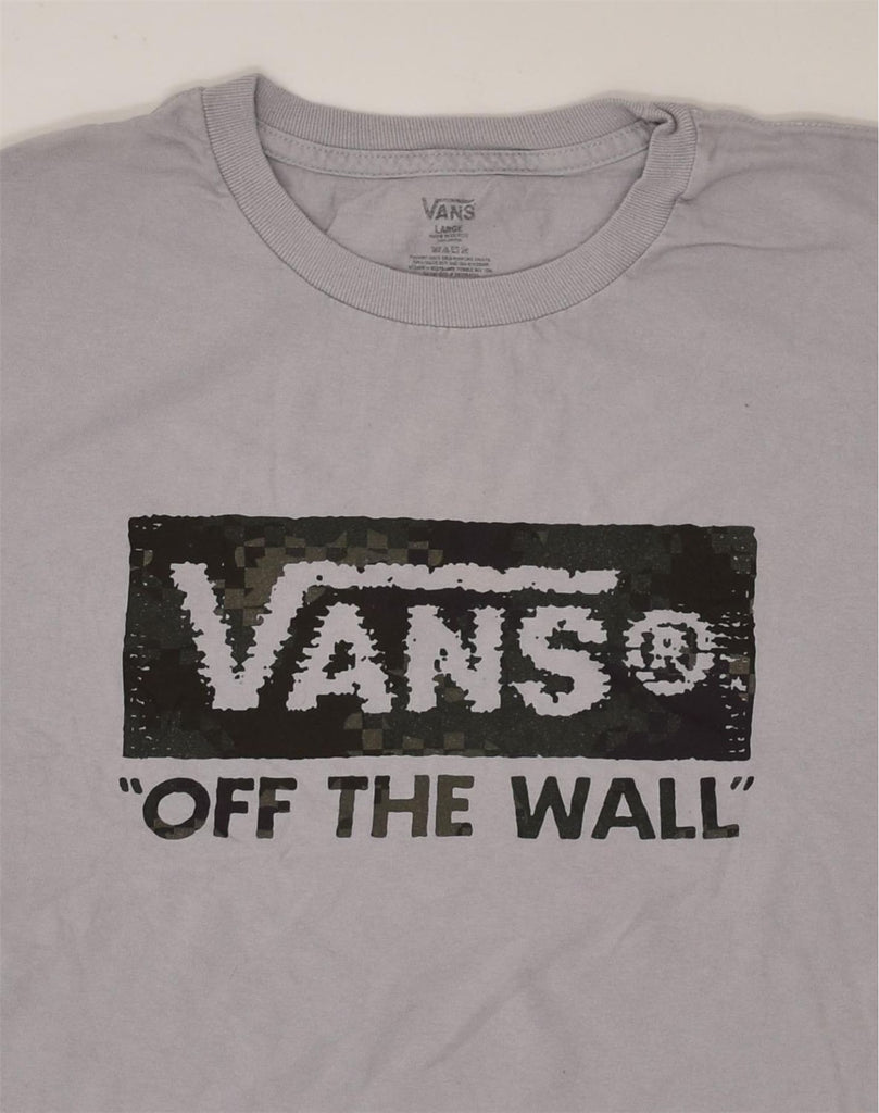 VANS Womens Graphic T-Shirt Top UK 14 Large Grey Cotton | Vintage Vans | Thrift | Second-Hand Vans | Used Clothing | Messina Hembry 