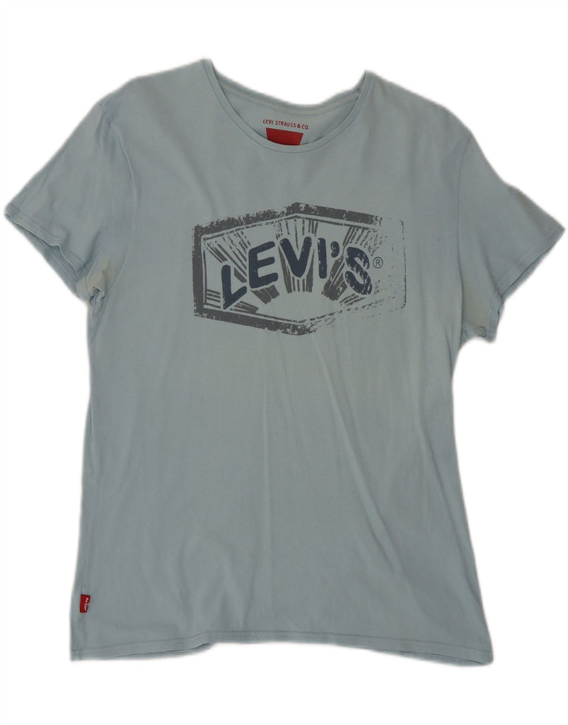 LEVI'S Mens Graphic T-Shirt Top Large Blue Cotton Vintage Levi's and Second-Hand Levi's from Messina Hembry 