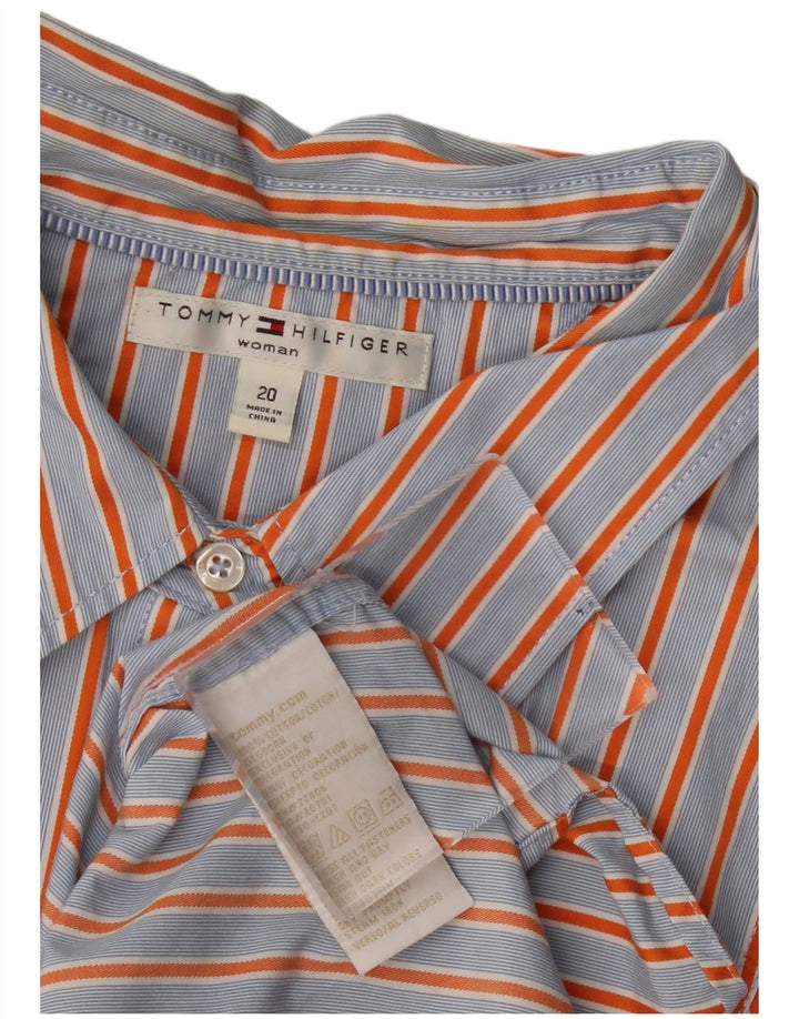 TOMMY HILFIGER Womens Shirt US 20 3XL Blue Striped Cotton