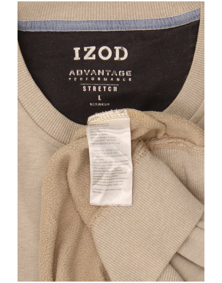 Izod Mens Sweatshirt Jumper Large Grey Polyester