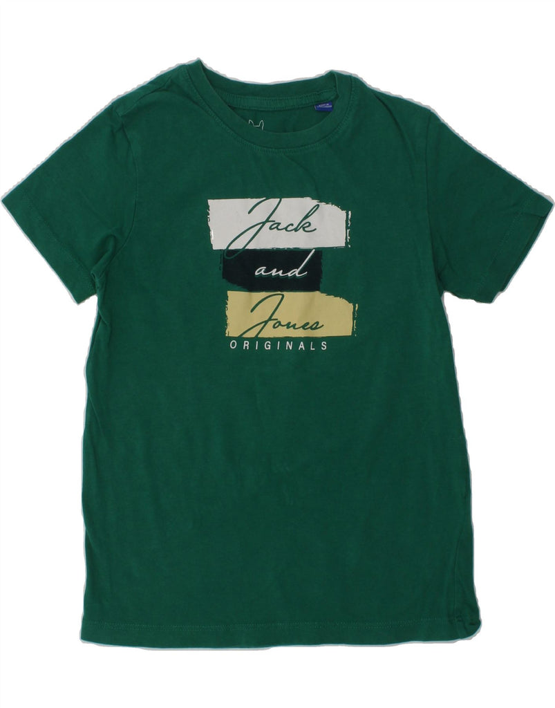 JACK & JONES Boys Graphic T-Shirt Top 7-8 Years Green Cotton | Vintage Jack & Jones | Thrift | Second-Hand Jack & Jones | Used Clothing | Messina Hembry 