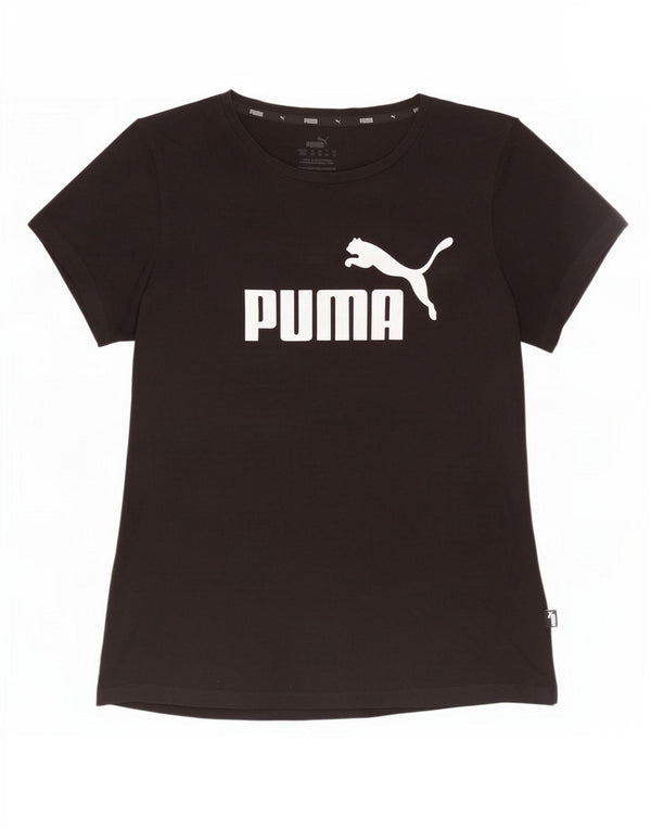 Puma Womens Graphic T-Shirt Top UK 12 Medium Black