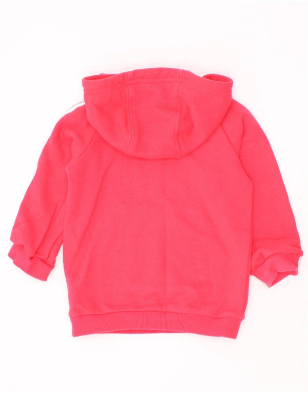 Adidas Baby Girls Button Neck Hoodie Jumper 3-6 Months Pink Cotton