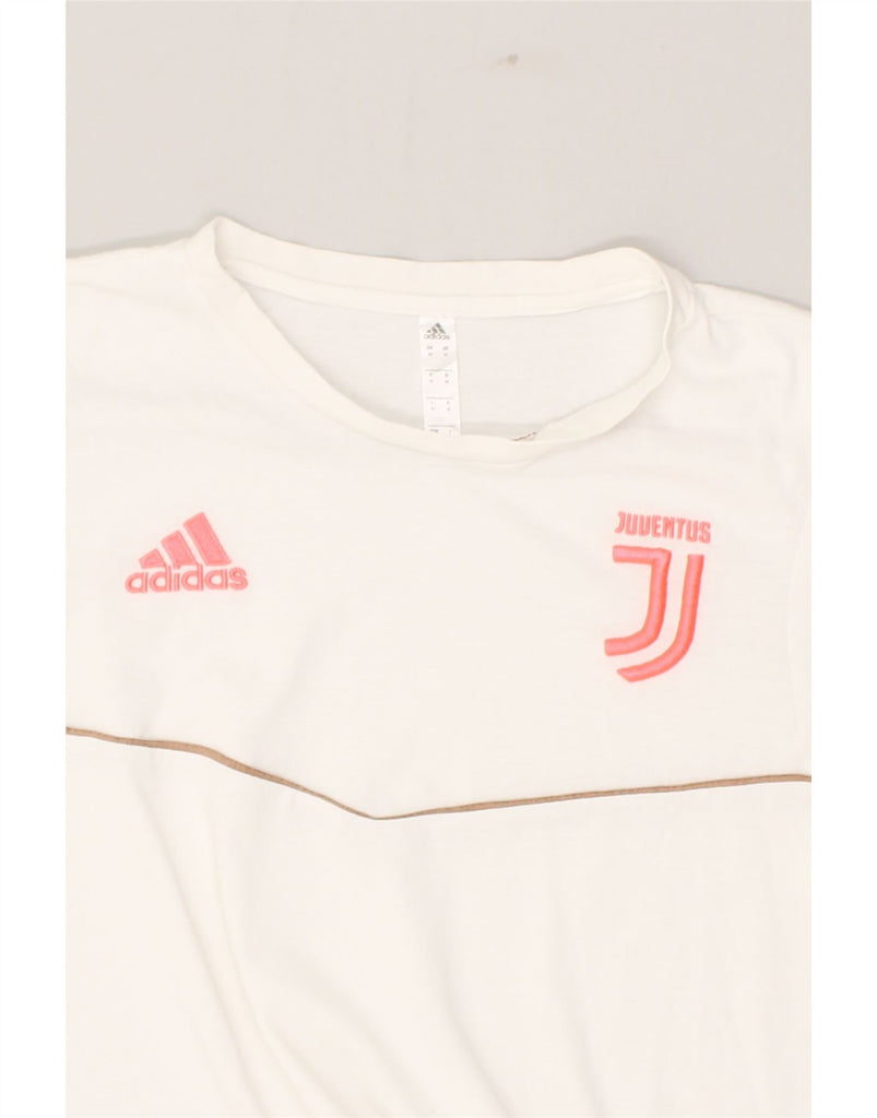 ADIDAS Womens Juventus Graphic T-Shirt Top UK 14 Medium White Cotton | Vintage Adidas | Thrift | Second-Hand Adidas | Used Clothing | Messina Hembry 