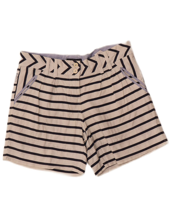 Armani Womens High Waist Casual Shorts EU 42 Large W28 White Striped