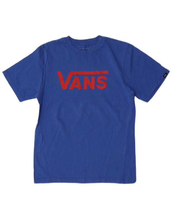Vans Boys Custom Fit Graphic T-Shirt Top 12-13 Years Large Blue Cotton
