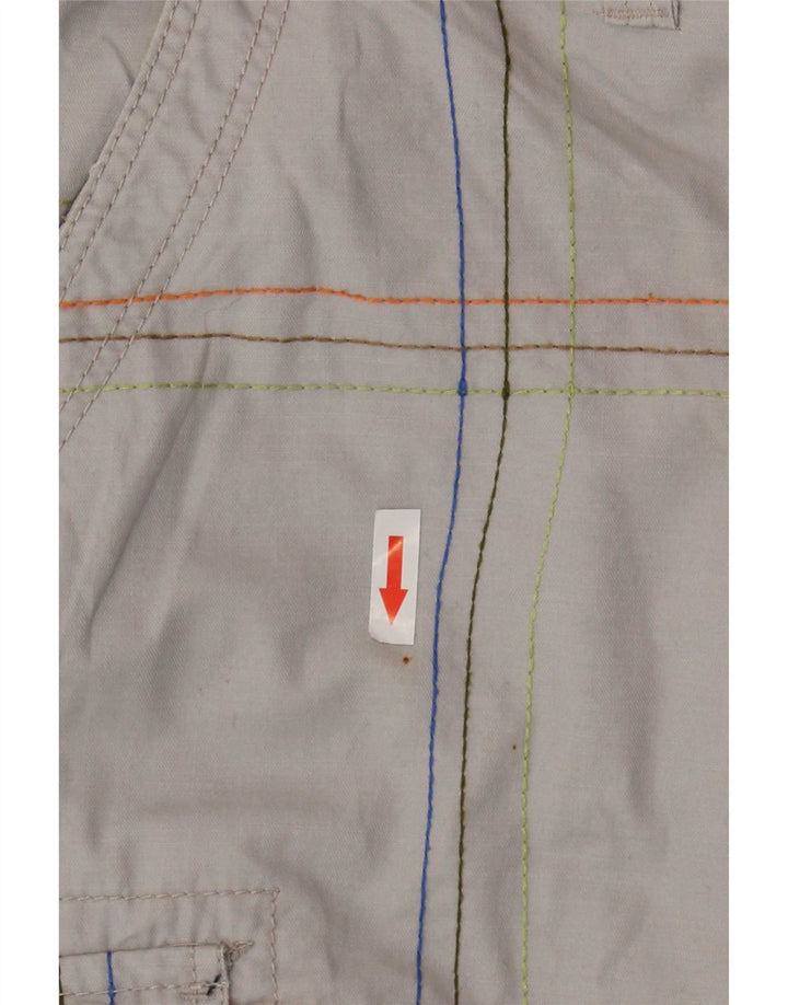 Desigual Mens Graphic Cargo Shorts W36 Large Grey Check Cotton